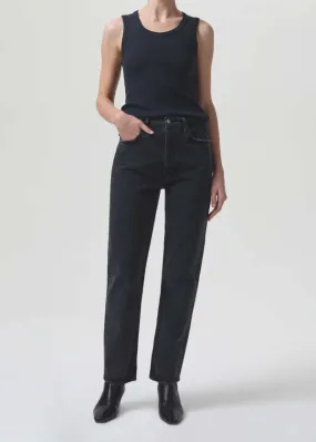 90's Pinch Waist High Rise Straight - Black Tea