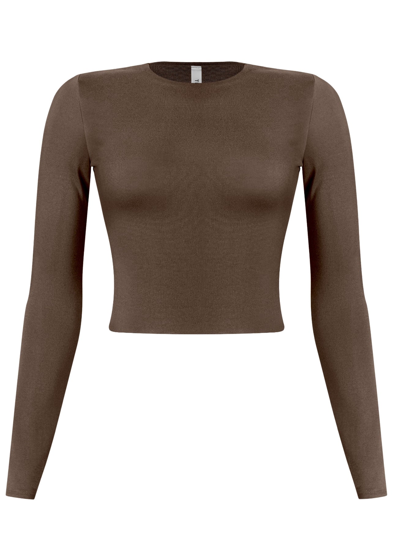 Arianna Long Sleeve Solid Basic Crop Top