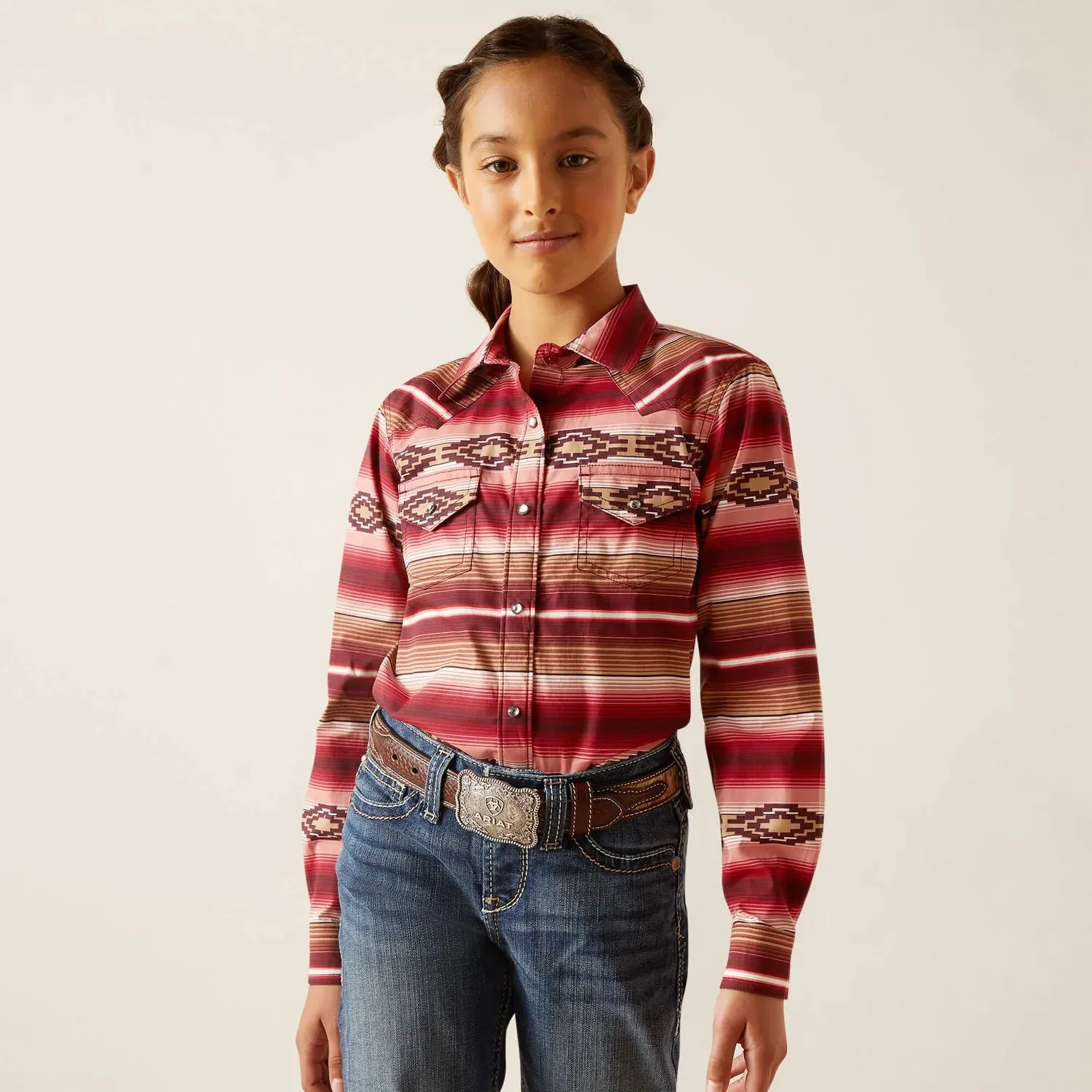 Ariat Girl's Blush Serape Snap Shirt