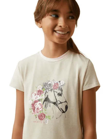 Ariat Girl's Flora Oatmeal Tee 10043740