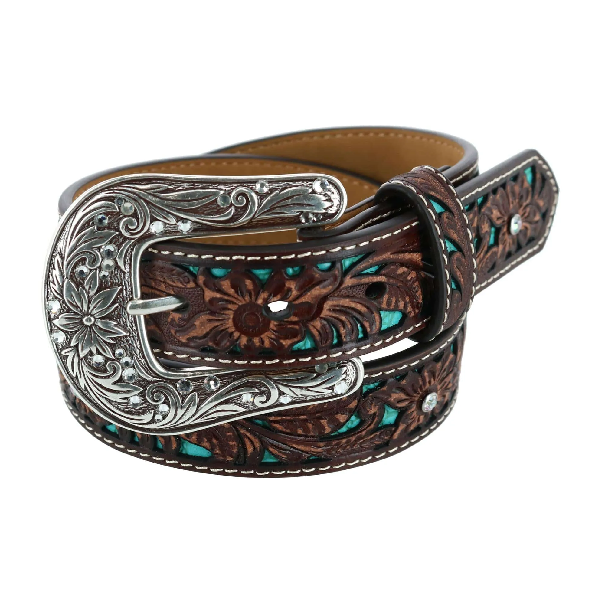 Ariat Girl's Western Belt with Turquoise Inlays