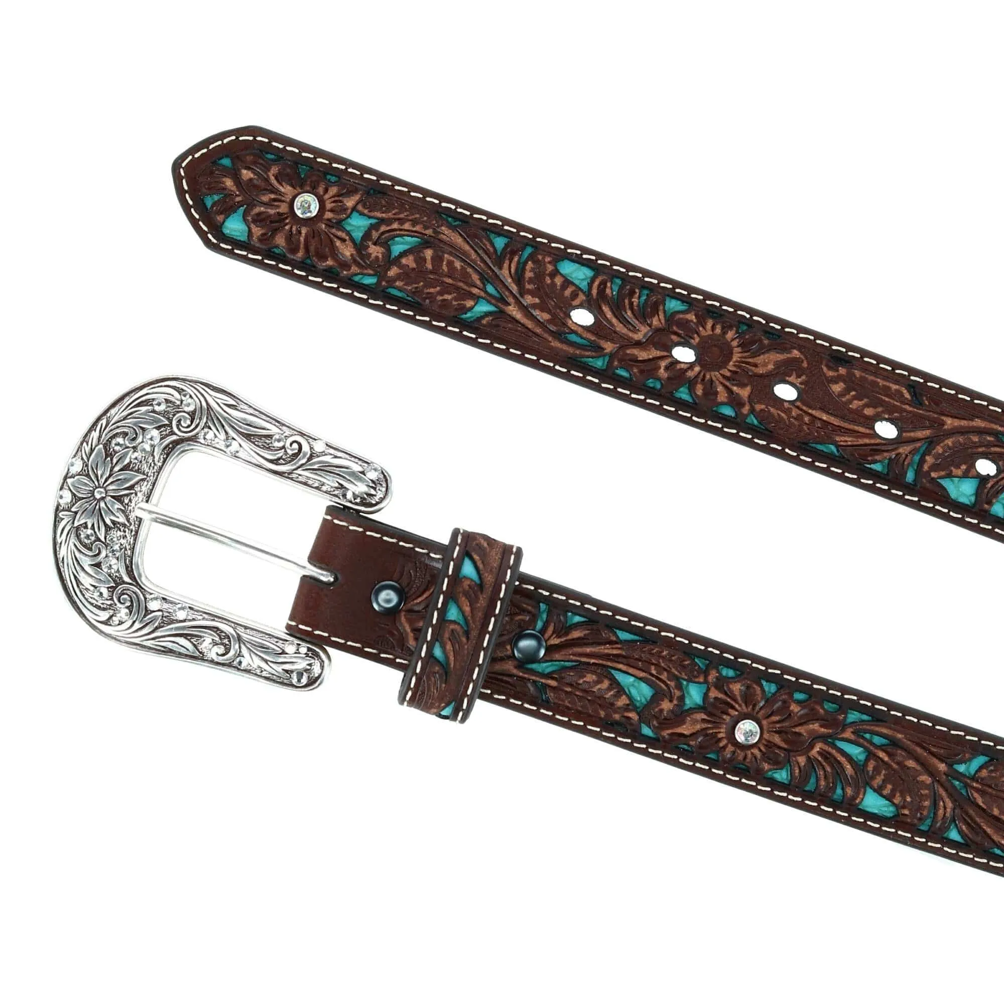 Ariat Girl's Western Belt with Turquoise Inlays