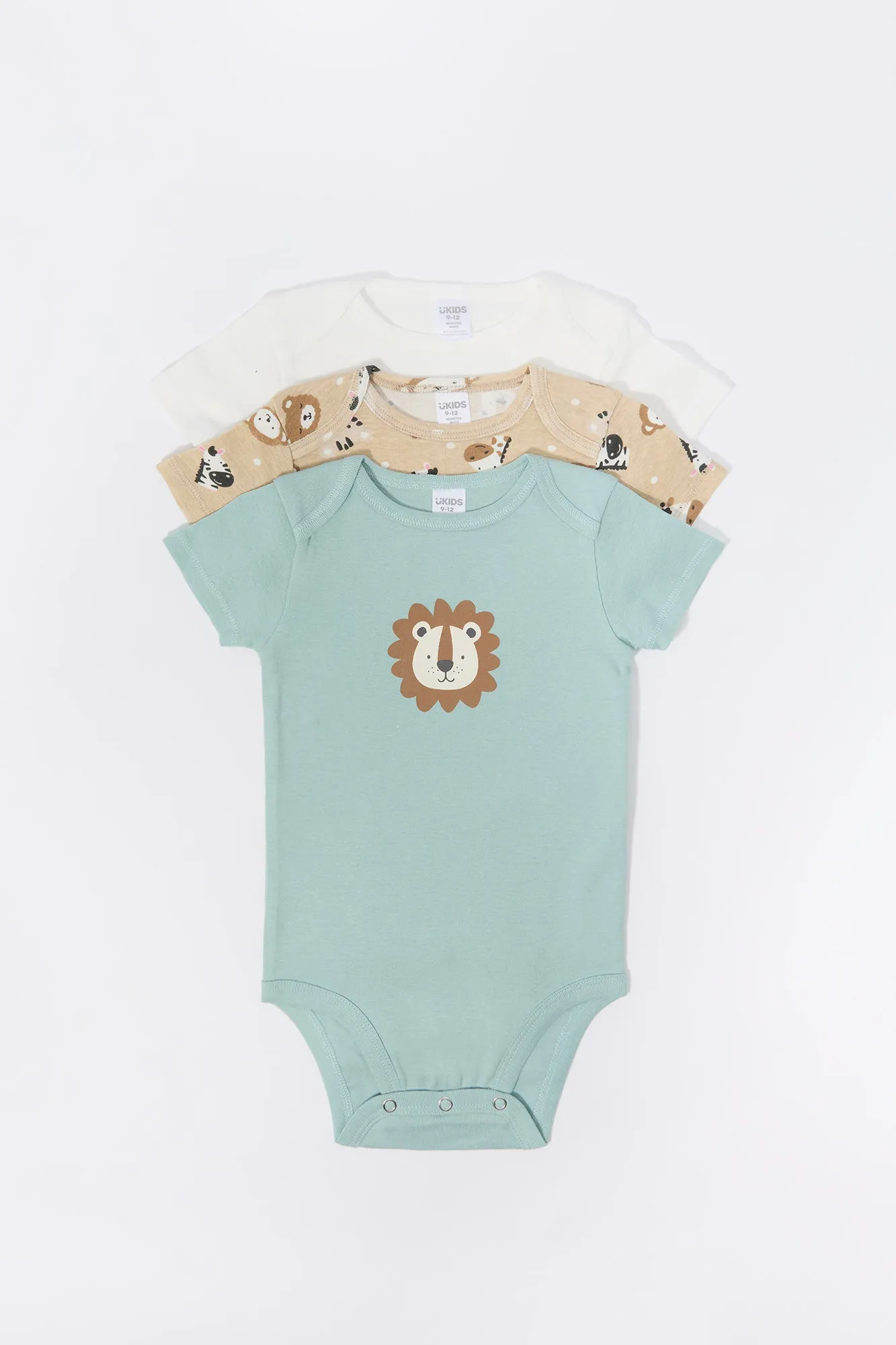 Baby Lion Graphic Bodysuit (3 Pack)