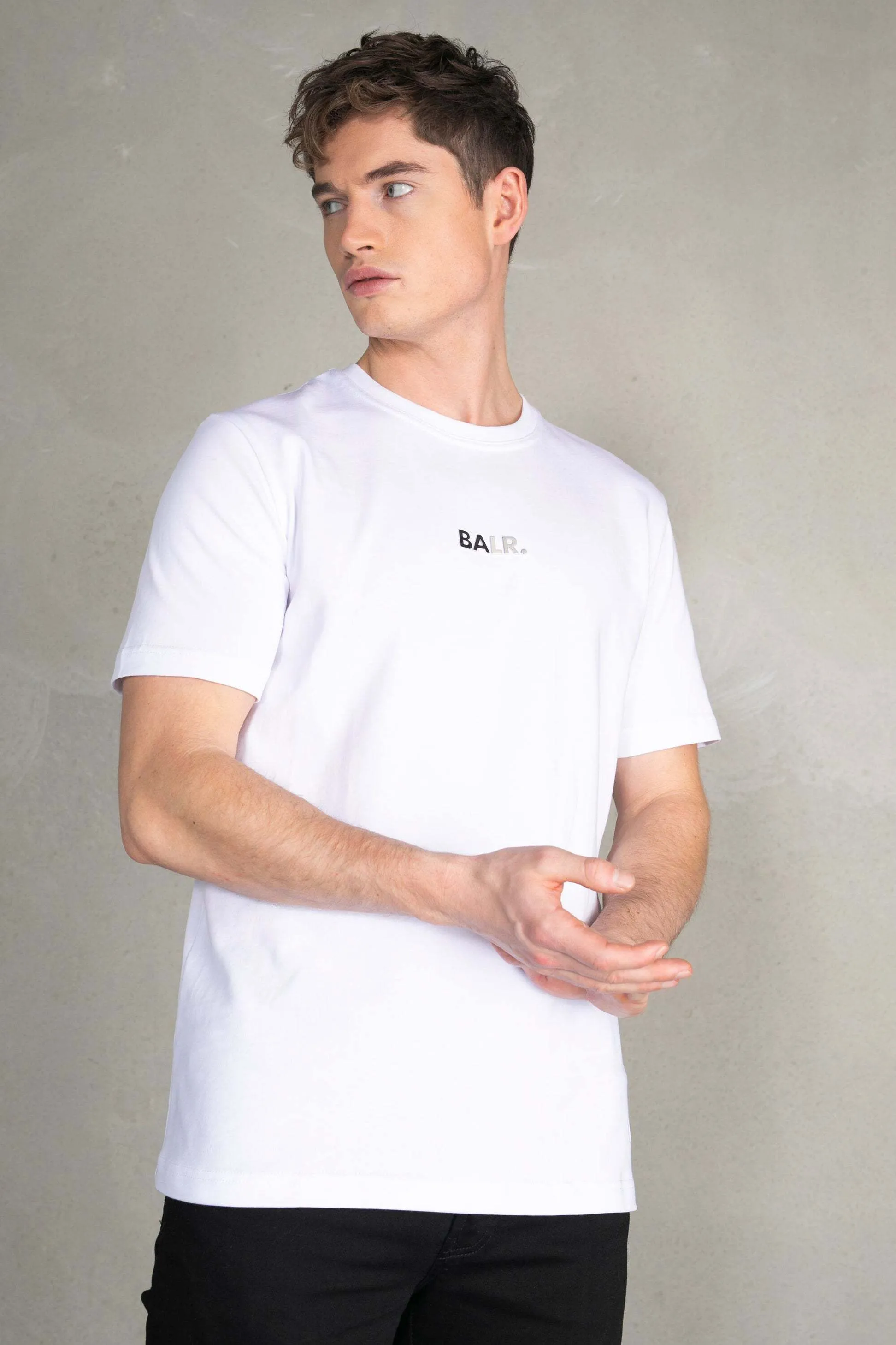 BALR  |Crew Neck Plain Cotton Short Sleeves Logo Crew Neck T-Shirts