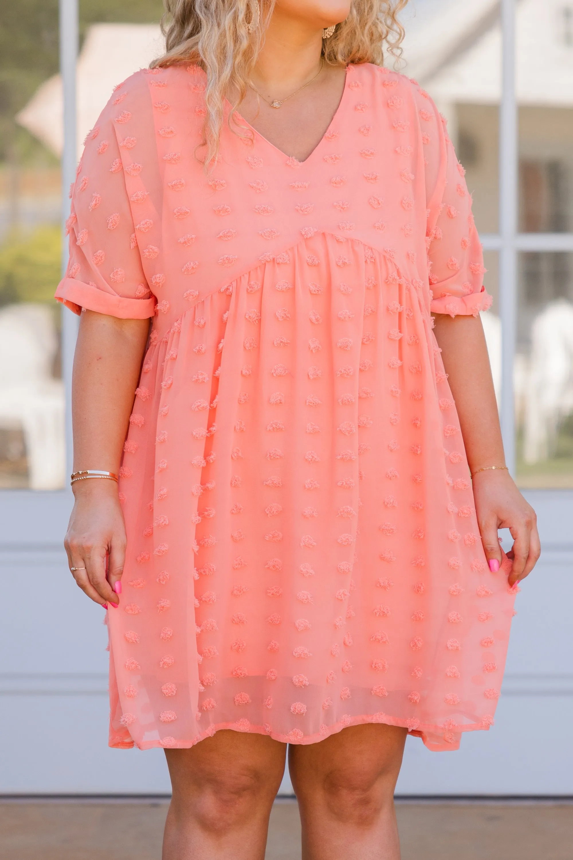 Be Spotted Dress, Coral