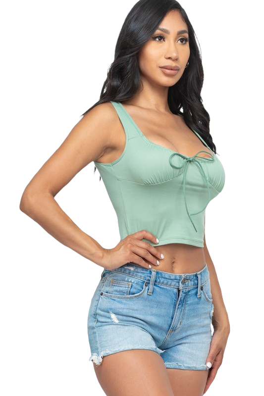 Bellesas Bow Tie Crop Top