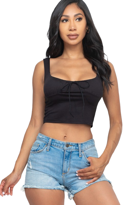 Bellesas Bow Tie Crop Top