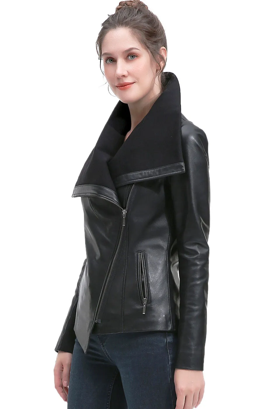 BGSD Women Kiara Lambskin Leather Jacket