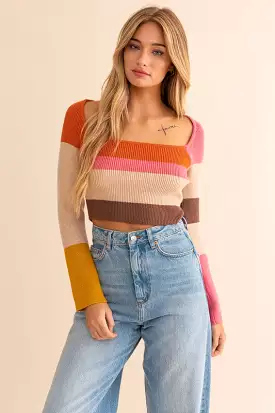 Brunch Girl Stripe Knit Top [online exclusive]