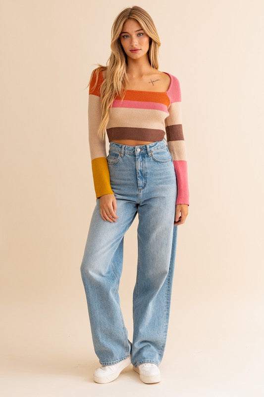 Brunch Girl Stripe Knit Top [online exclusive]