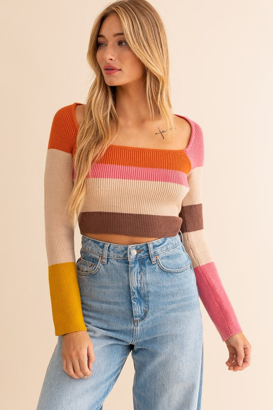 Brunch Girl Stripe Knit Top [online exclusive]