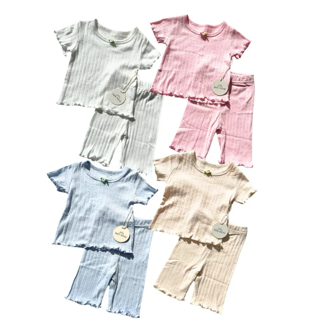 Bébé Sunny Pointelle Summer Set - Milk