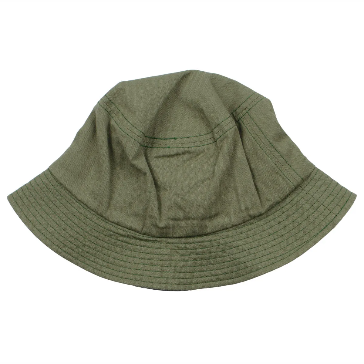 cableami - Herringbone Bucket Hat (Plain) - Olive