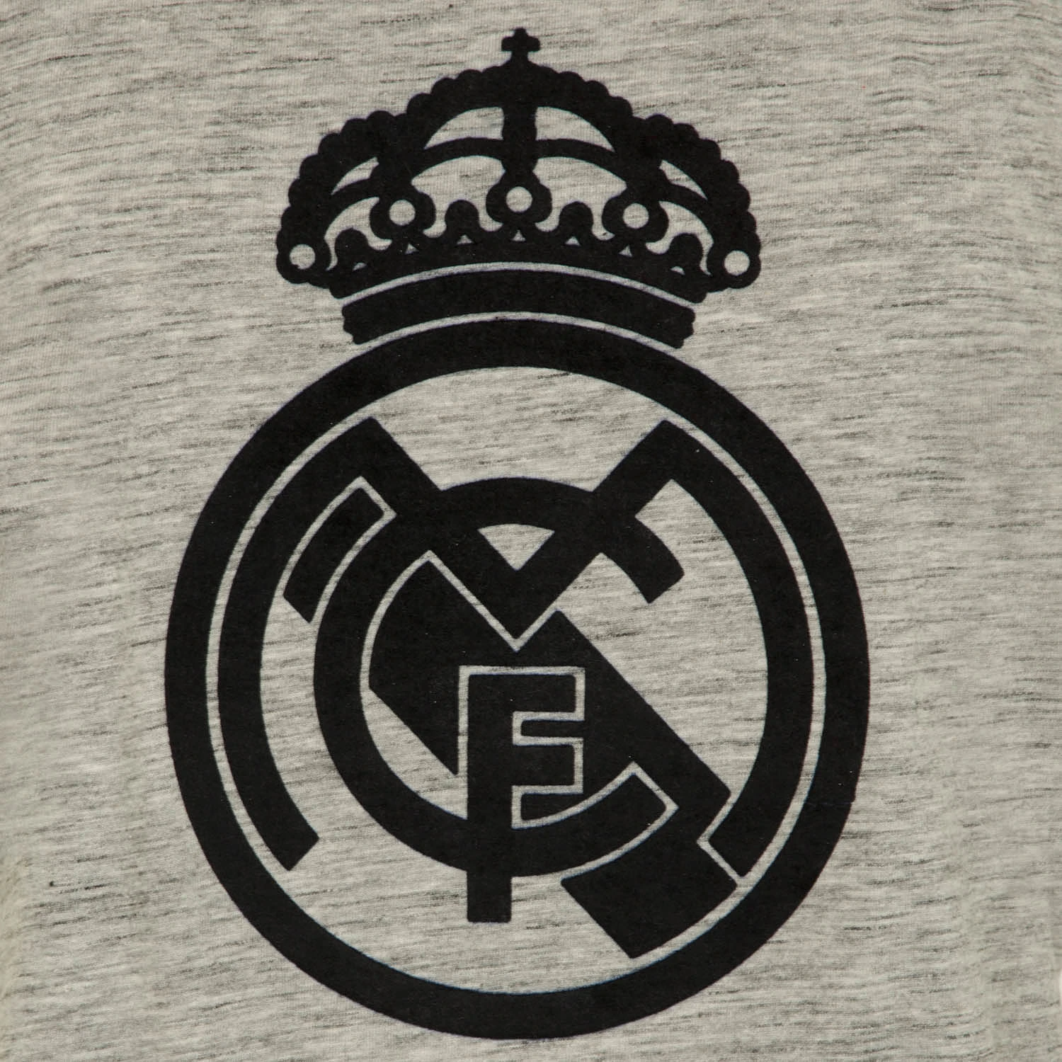 Camiseta Escudo Gris/Negro Melange Mujer Real Madrid