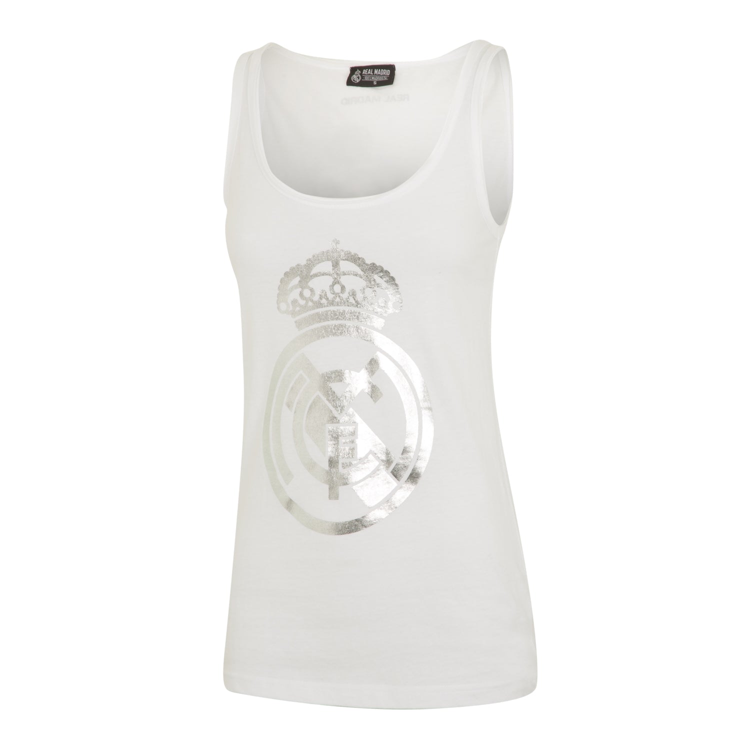 Camiseta Tirantes Escudo Blanca Mujer Real Madrid