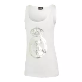 Camiseta Tirantes Escudo Blanca Mujer Real Madrid