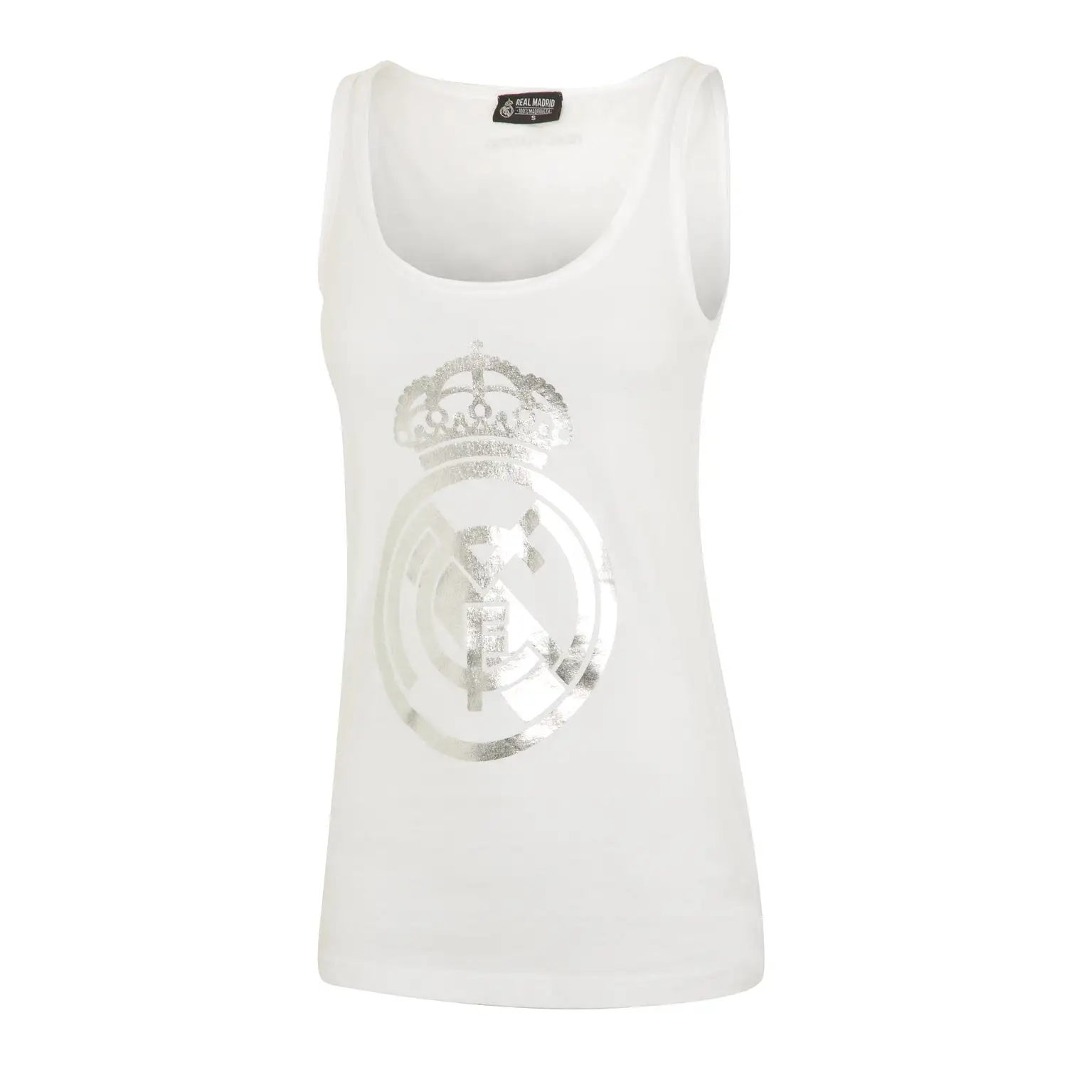 Camiseta Tirantes Escudo Blanca Mujer Real Madrid