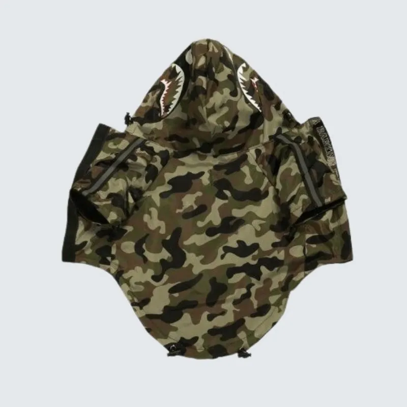 Camo Hooded Windbreaker Dog Jacket | Petiboo Dog Clothes