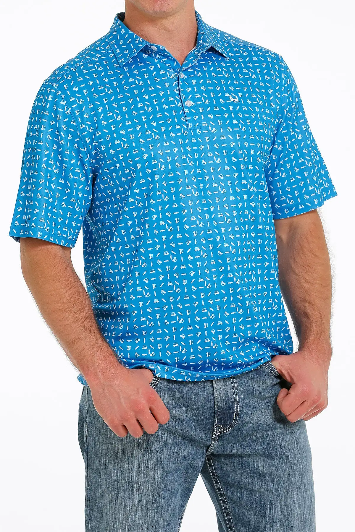 'Cinch' Men's Arenaflex Polo - Blue