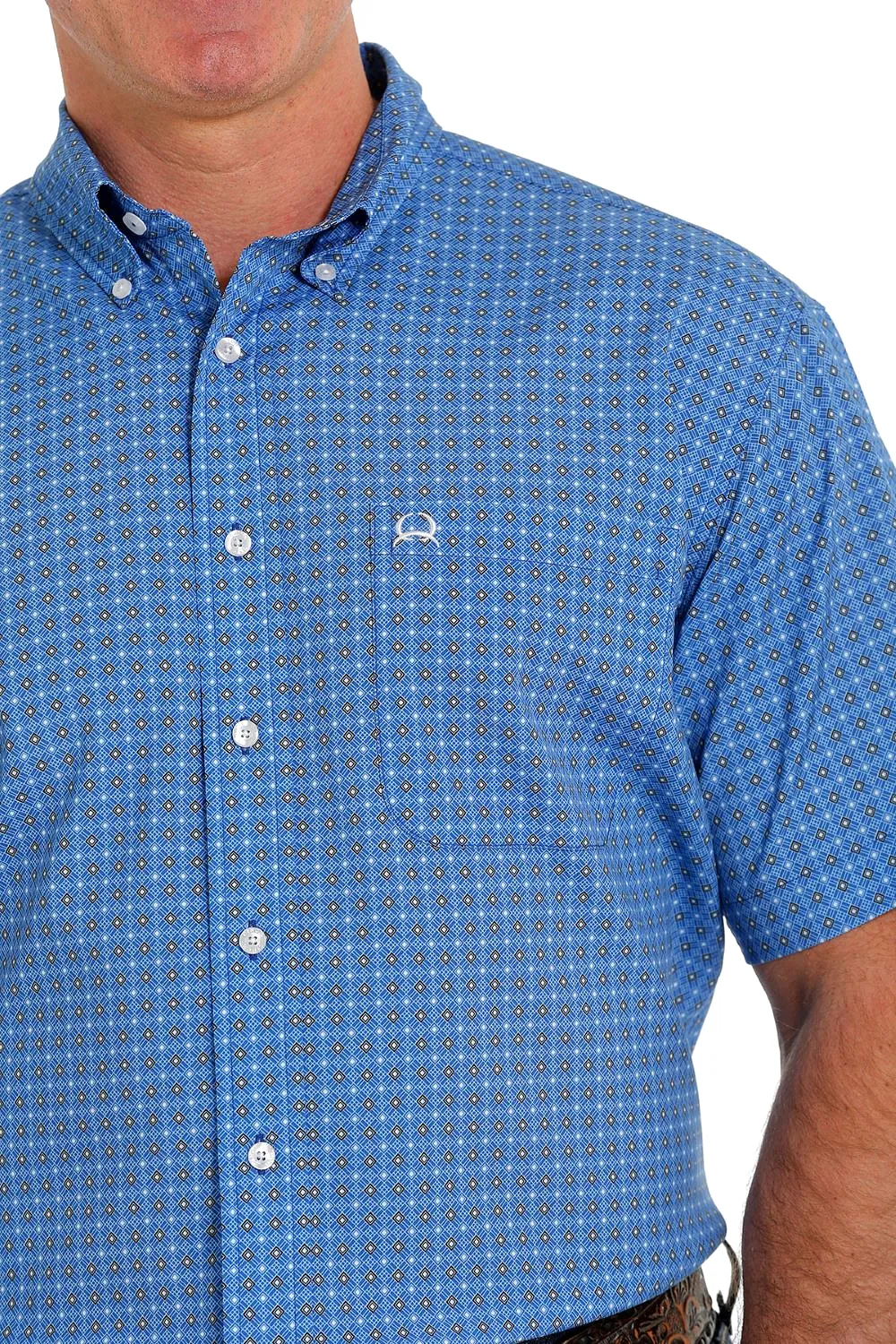 'Cinch' Men's ArenaFlex Print Classic Fit Button Down - Royal