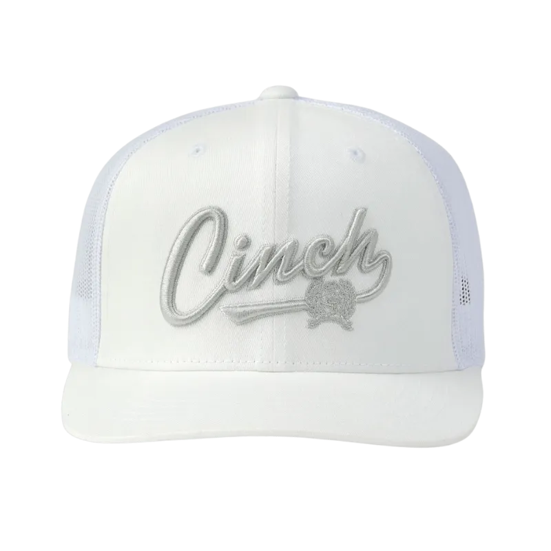 Cinch Men's White Flexfit Trucker Ball Cap MCC0760002