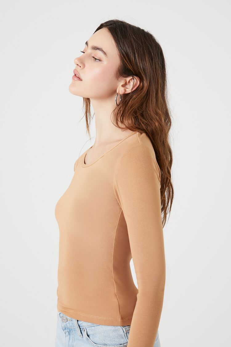 Cotton-Blend Scoop-Neck Top