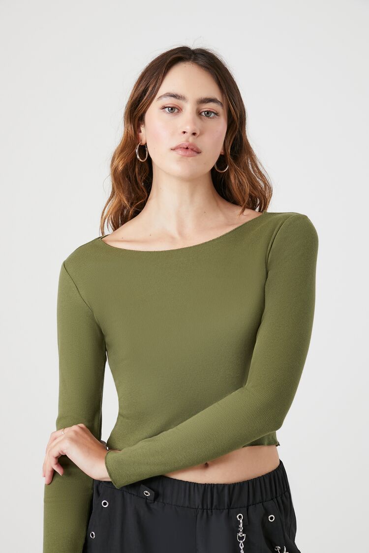 Cropped Long-Sleeve Top