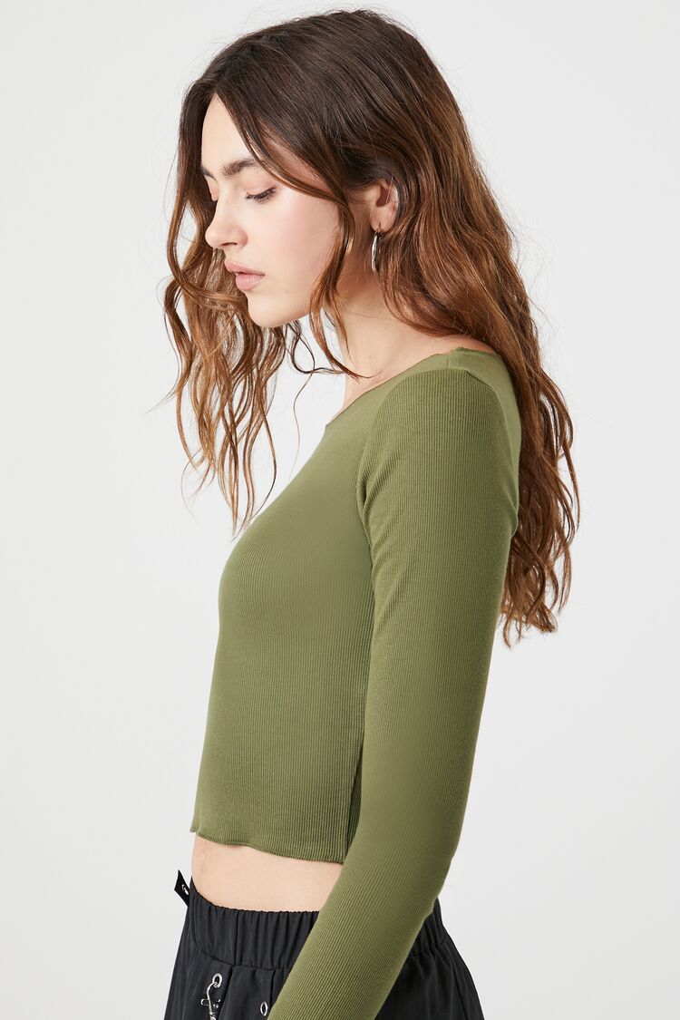 Cropped Long-Sleeve Top