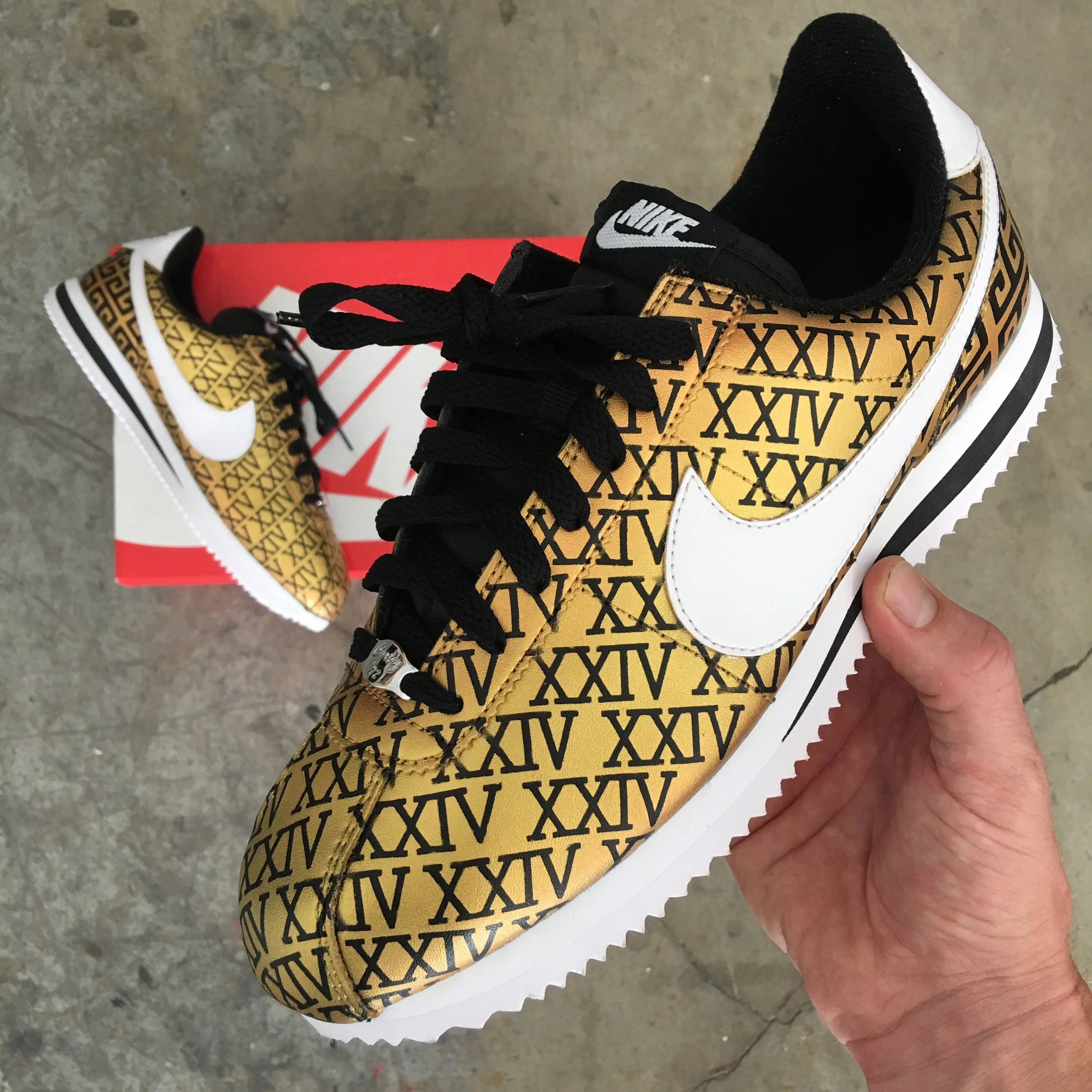 Custom Hand Painted 24K Magic Gold Nike Cortez