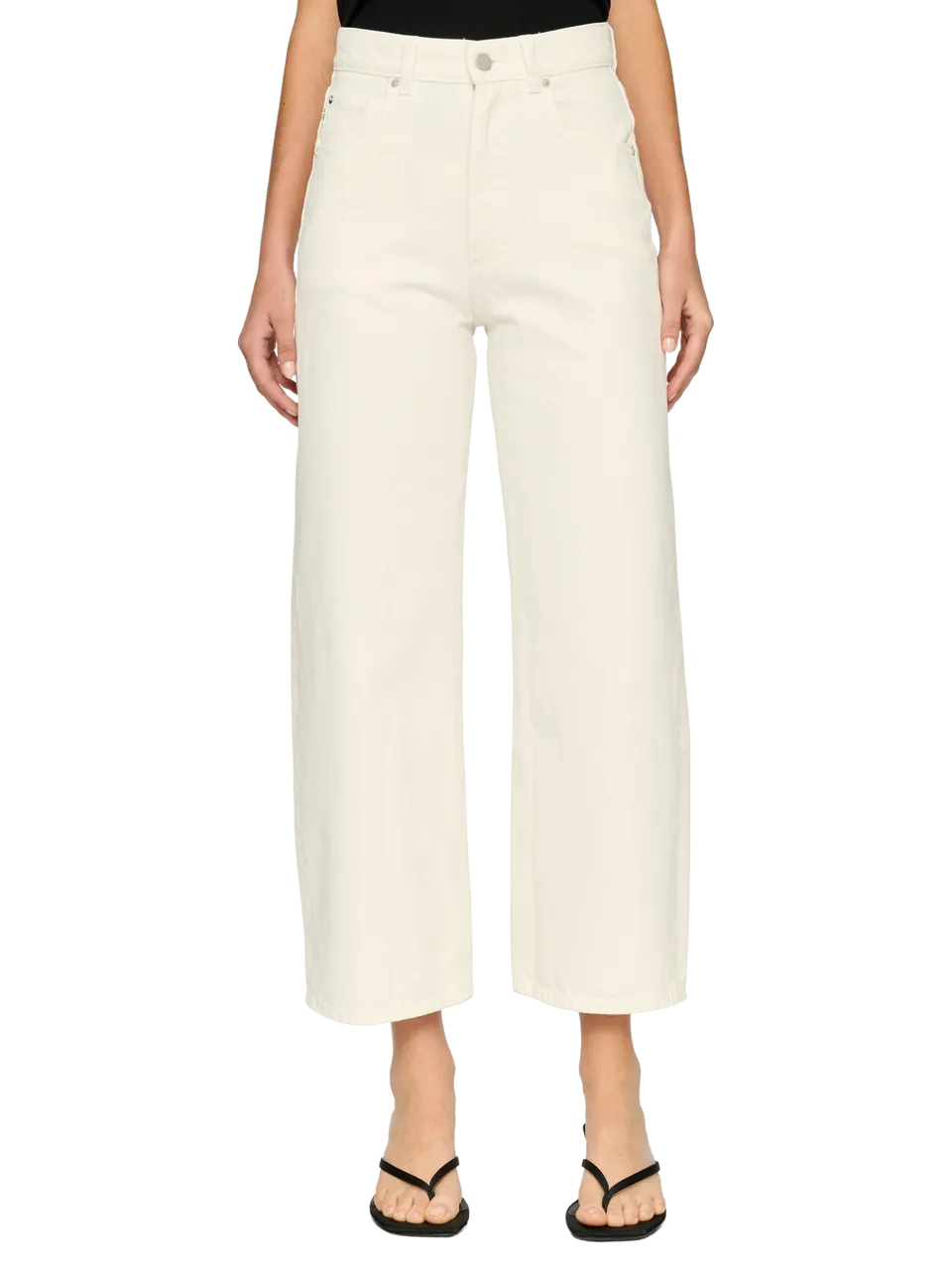 DL1961 Taylor Barrel Ultra High Rise Crop, White Vintage