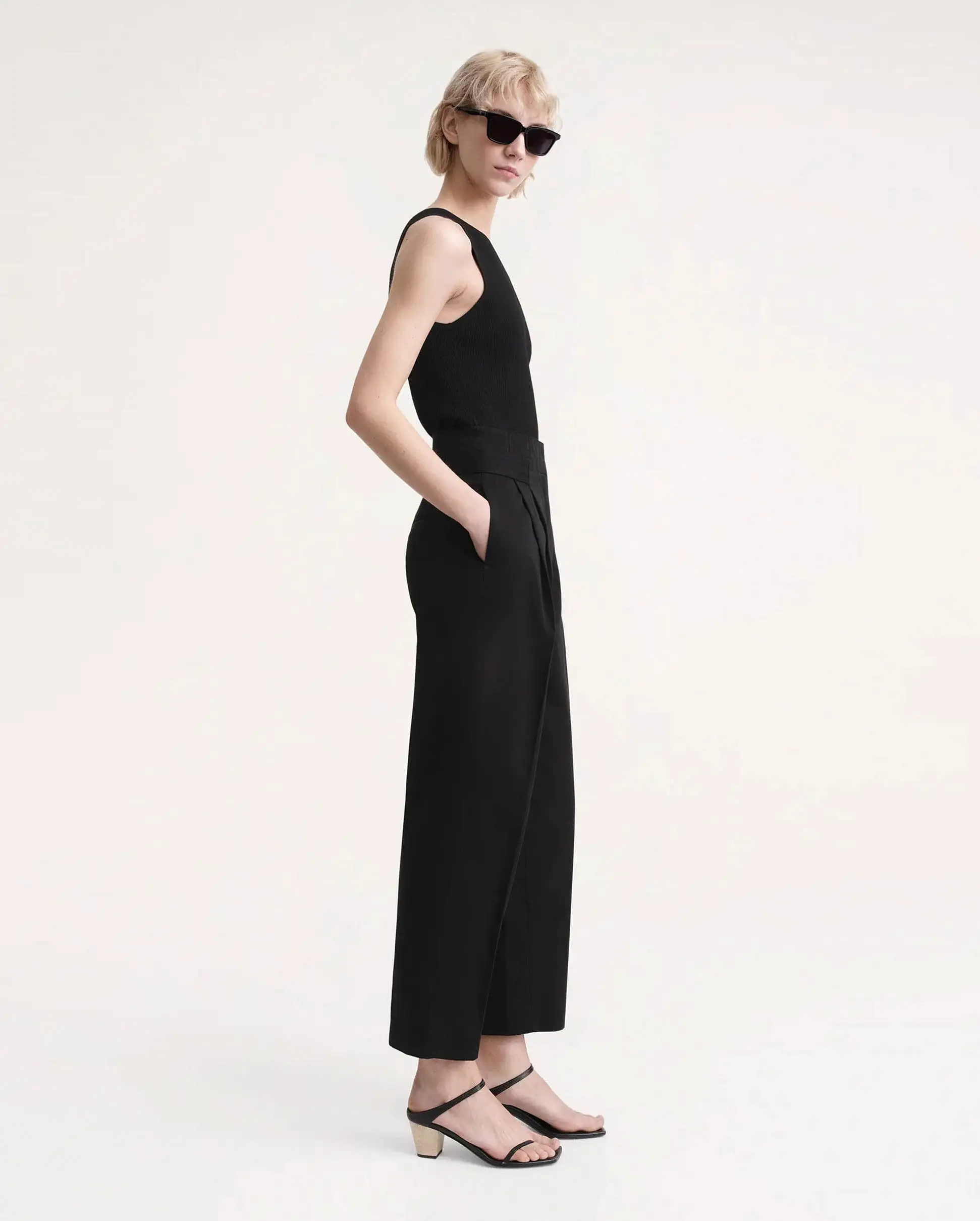 DOUBLE PLEATED TROUSERS / BLACK