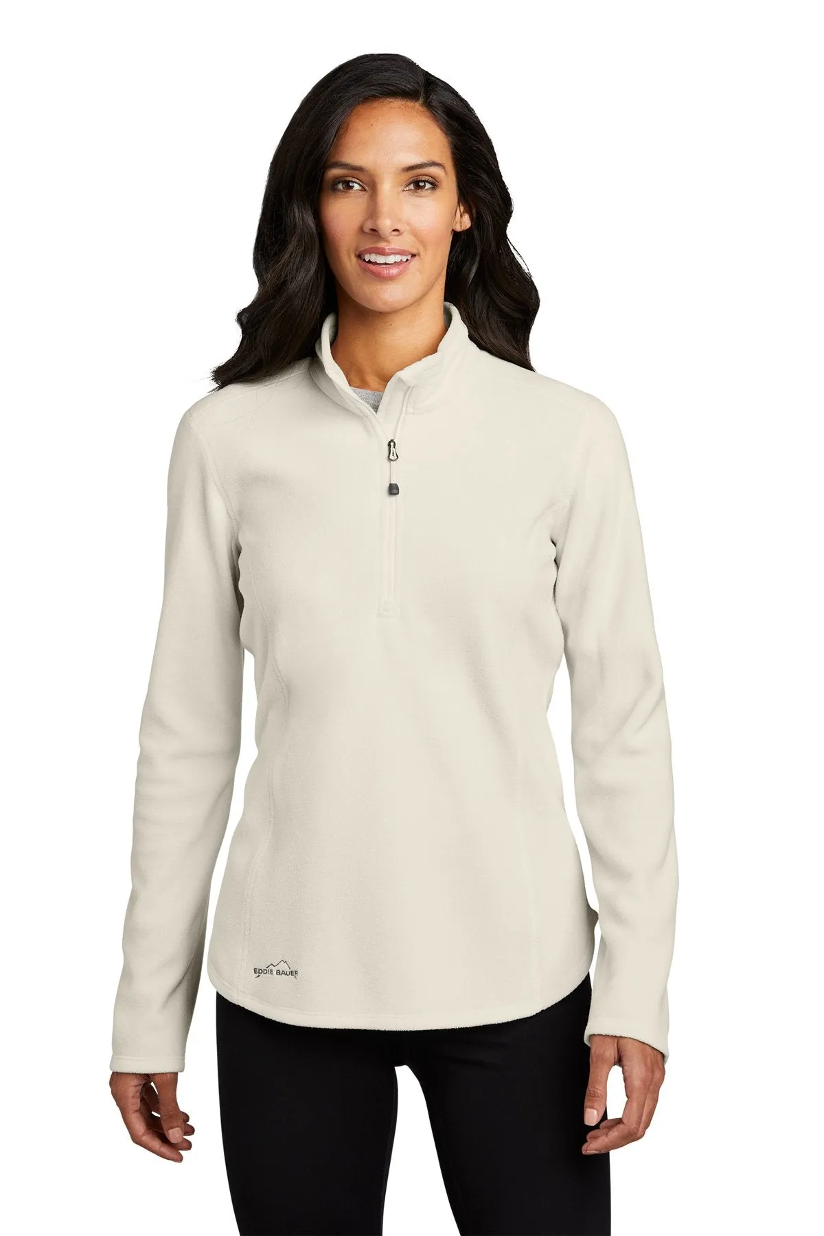 Eddie Bauer Ladies 1/2-Zip Microfleece Jacket EB227 Ivory