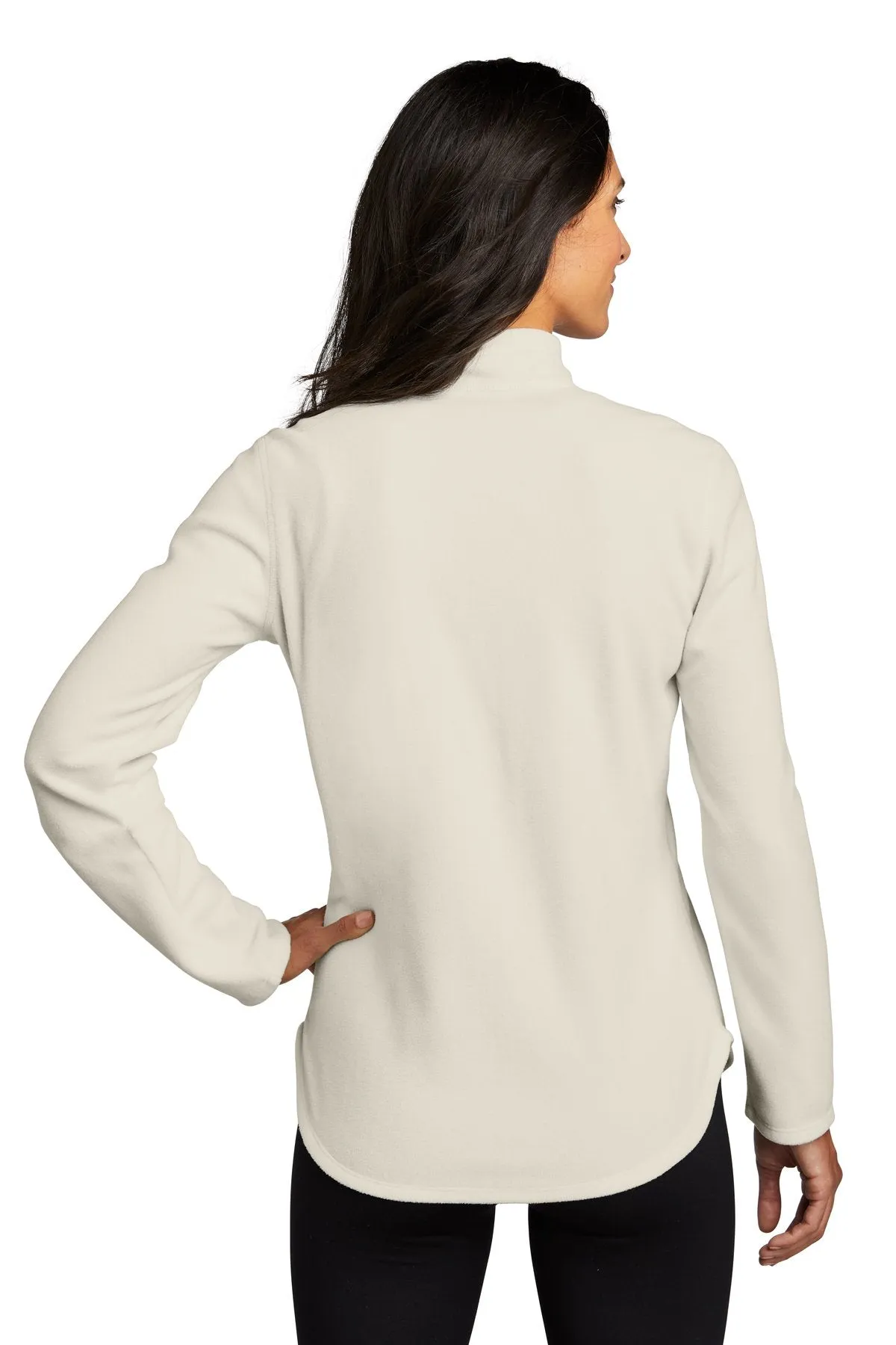 Eddie Bauer Ladies 1/2-Zip Microfleece Jacket EB227 Ivory