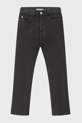 Emie Straight High Rise Jeans - Black Peached Raw