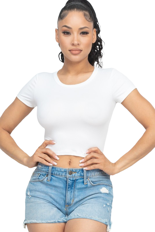 Ether Green Ash Crop Top