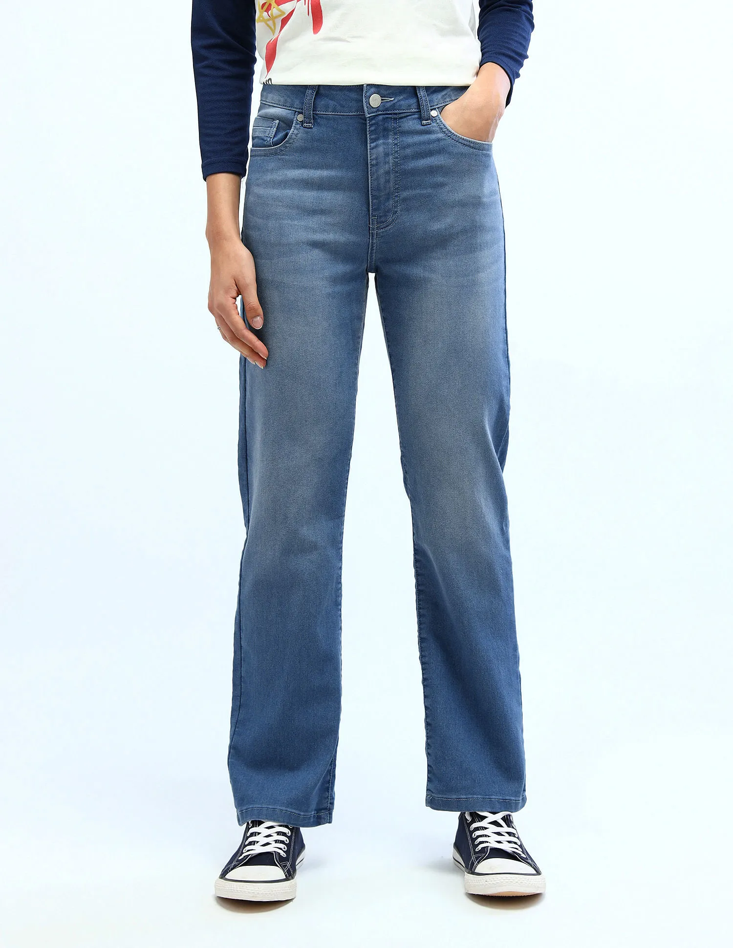 Flying Machine Women High Rise Straight Fit Jeans