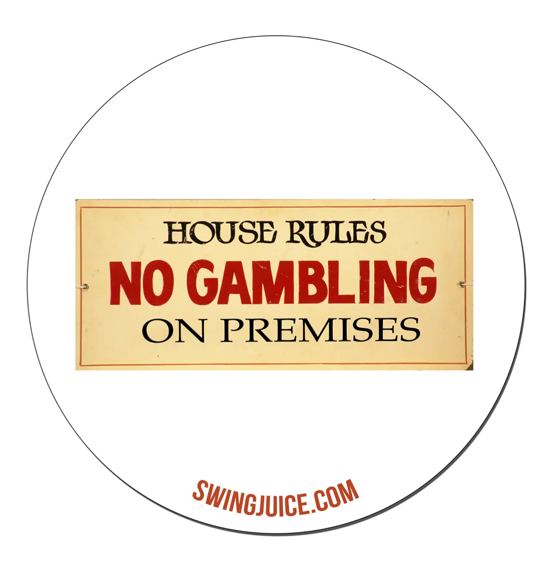 Golf House Rules Sticker White O/S