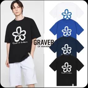 GRAVER  |[GRAVER]BIG SPRAY FLOWER SMILE DRAWING LOGO SHORT SLEEVE TEE