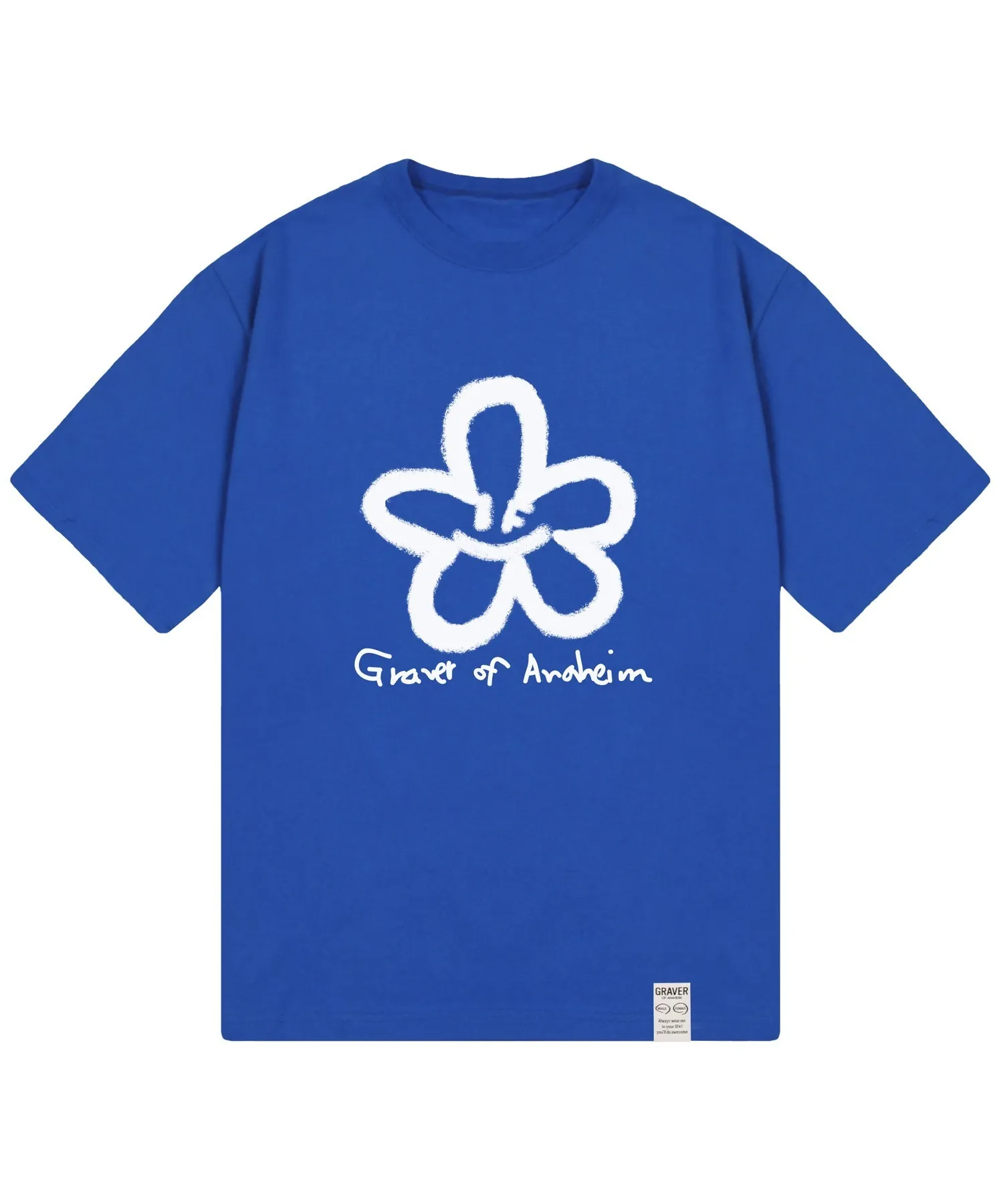 GRAVER  |[GRAVER]BIG SPRAY FLOWER SMILE DRAWING LOGO SHORT SLEEVE TEE