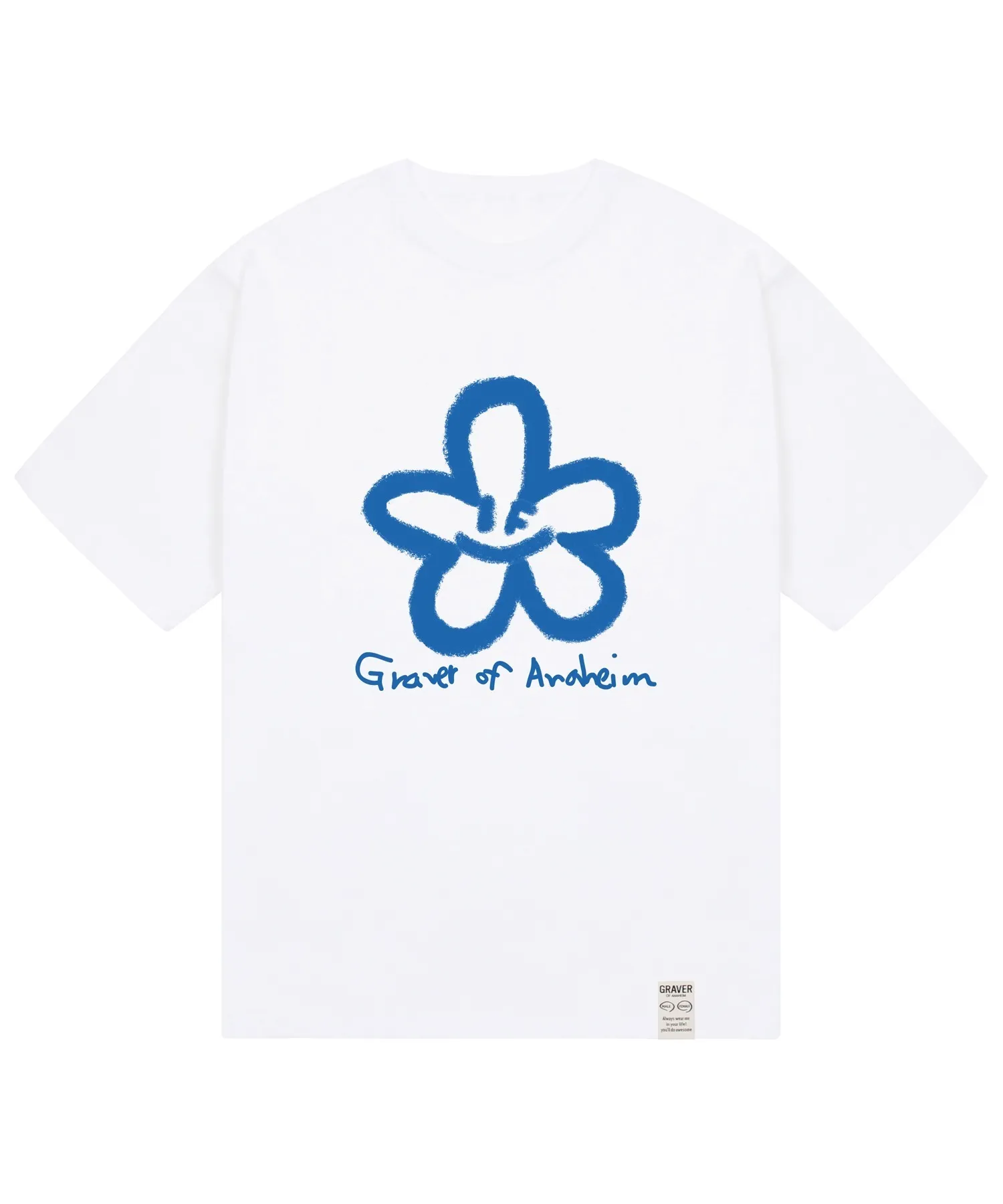 GRAVER  |[GRAVER]BIG SPRAY FLOWER SMILE DRAWING LOGO SHORT SLEEVE TEE