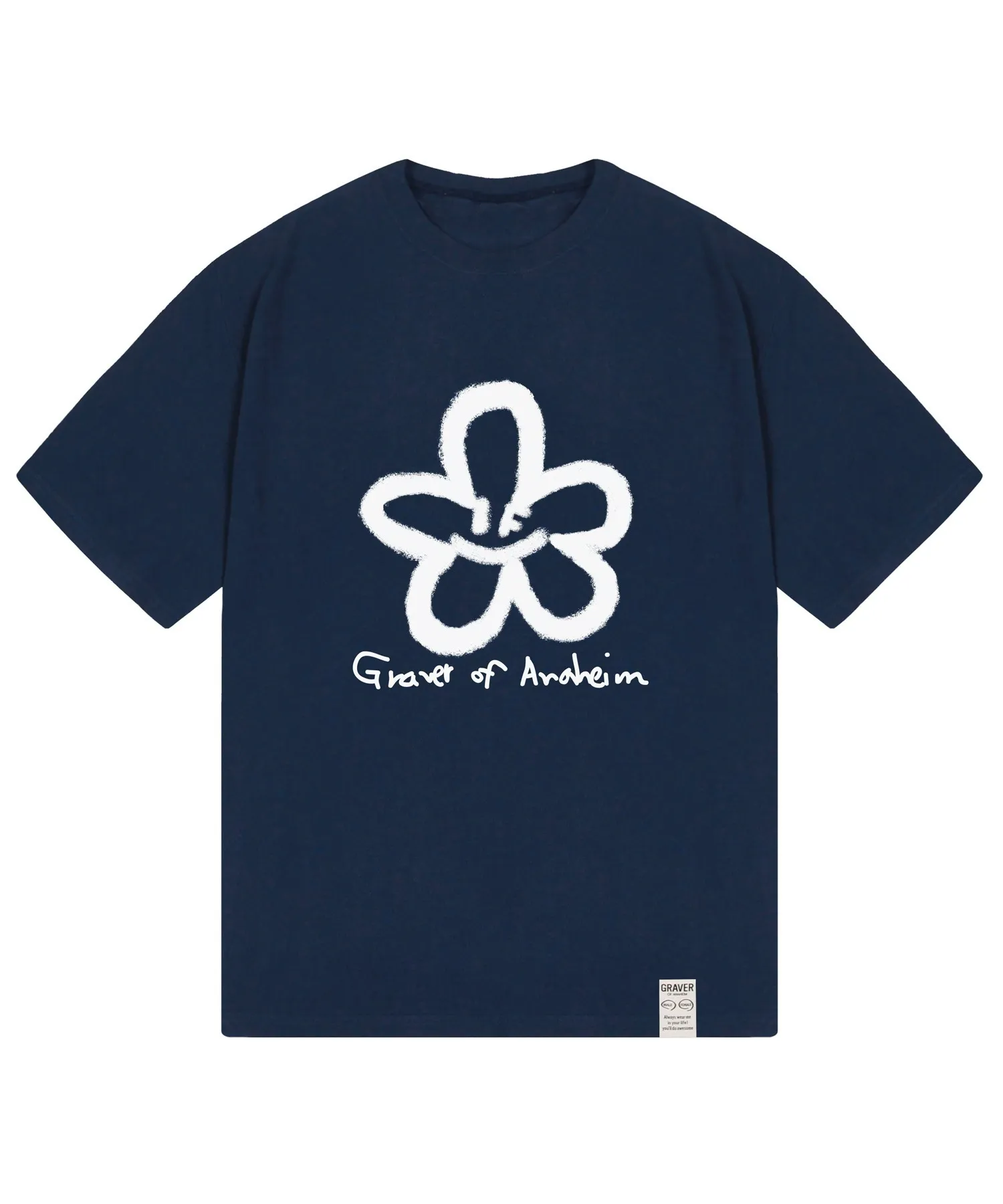 GRAVER  |[GRAVER]BIG SPRAY FLOWER SMILE DRAWING LOGO SHORT SLEEVE TEE