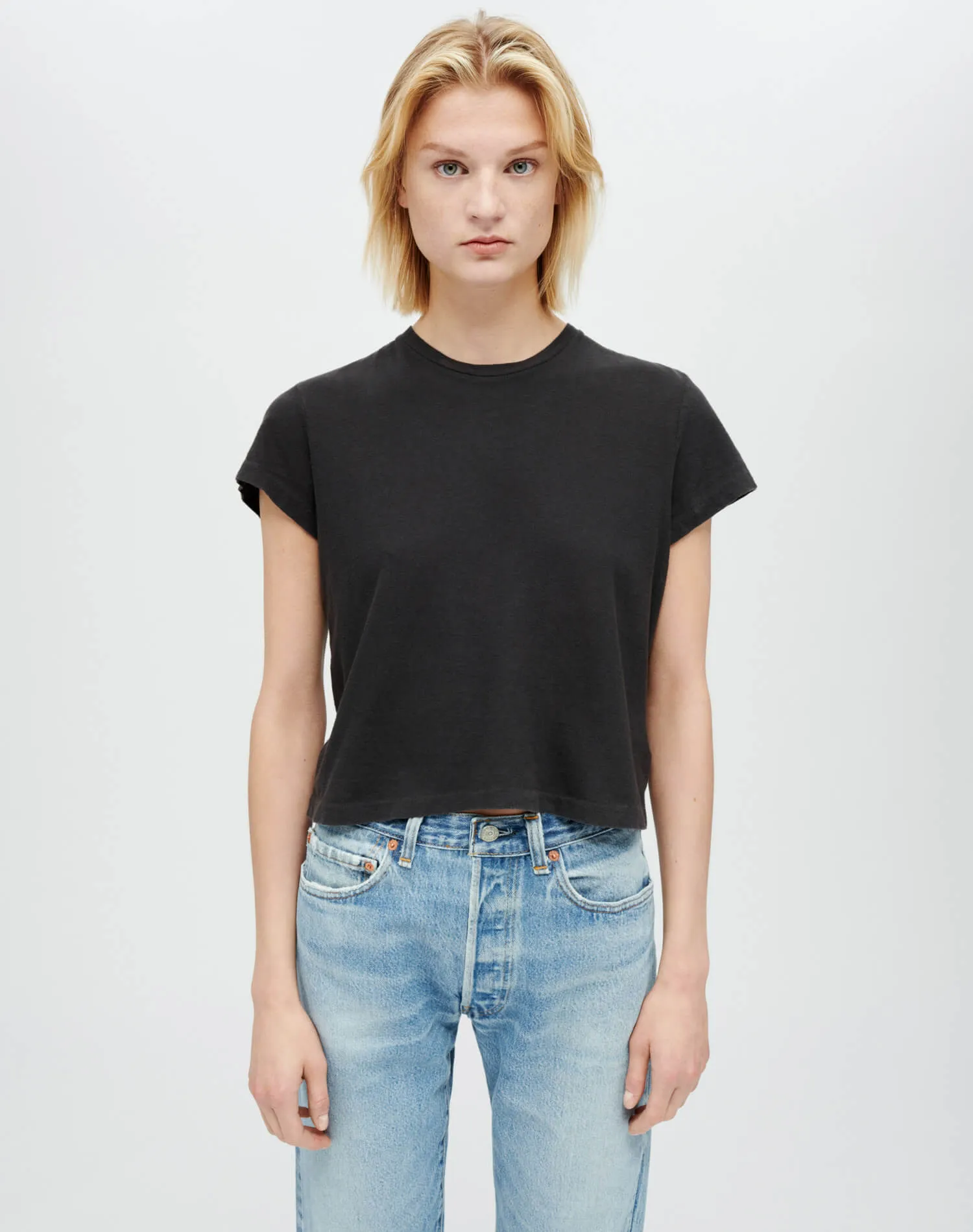 Hanes 1950s Boxy Tee - Washed Black