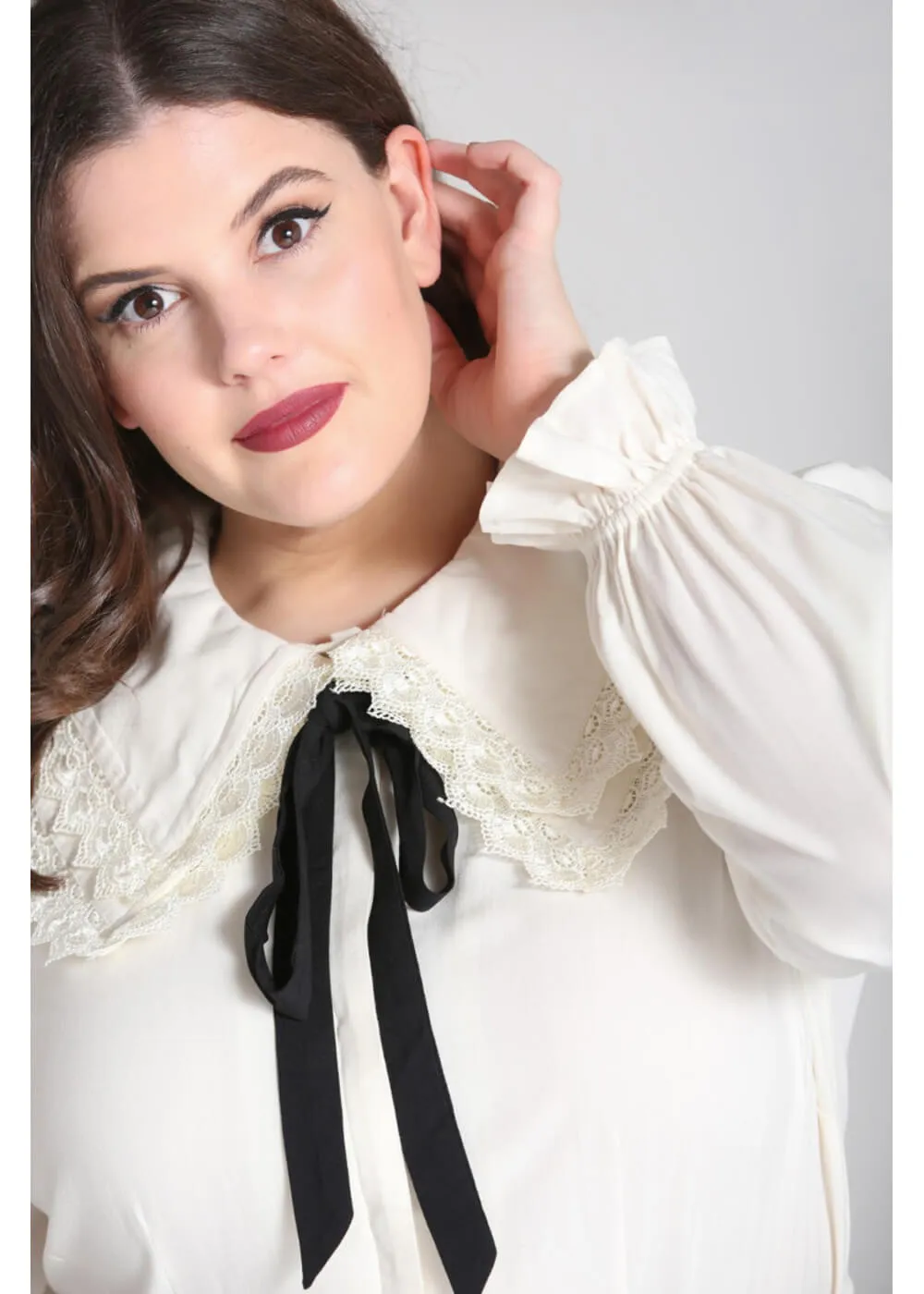 Hell Bunny Peyton 40's Blouse Ivory