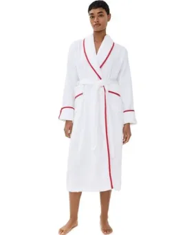 Hill House Home The Hotel Robe White/Red L/XL