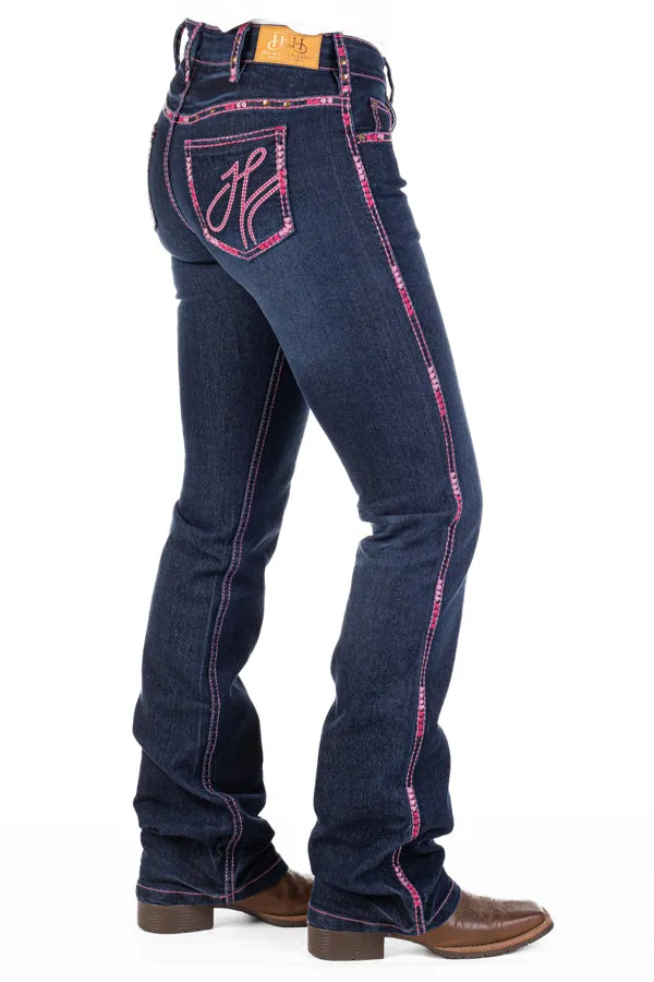 HITCHLEY & HARROW HIGH RISE - SR2202 FAIRVIEW HOT PINK STITCH JEANS