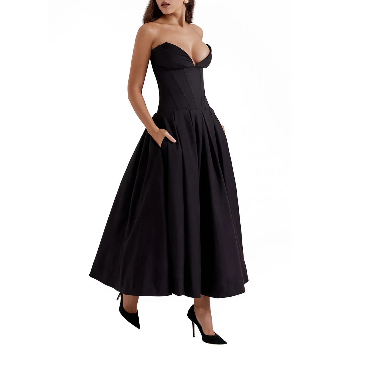 HOUSE OF CB Lady Strapless Dress - Black