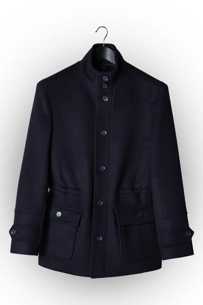 Hunter Safari Coat - Navy Wool 465