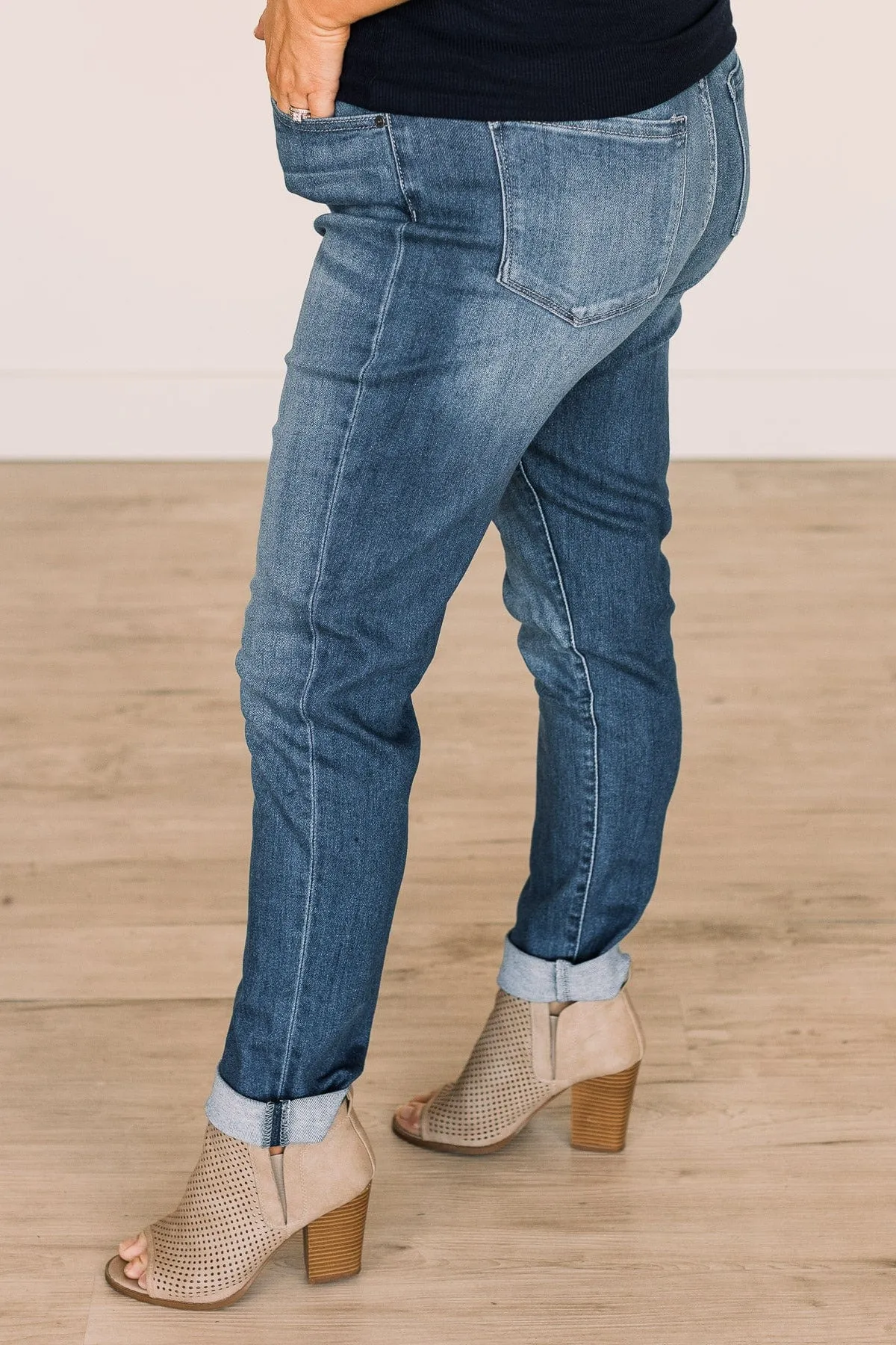 KanCan High-Rise Cigarette Leg Jeans- Kelly Wash