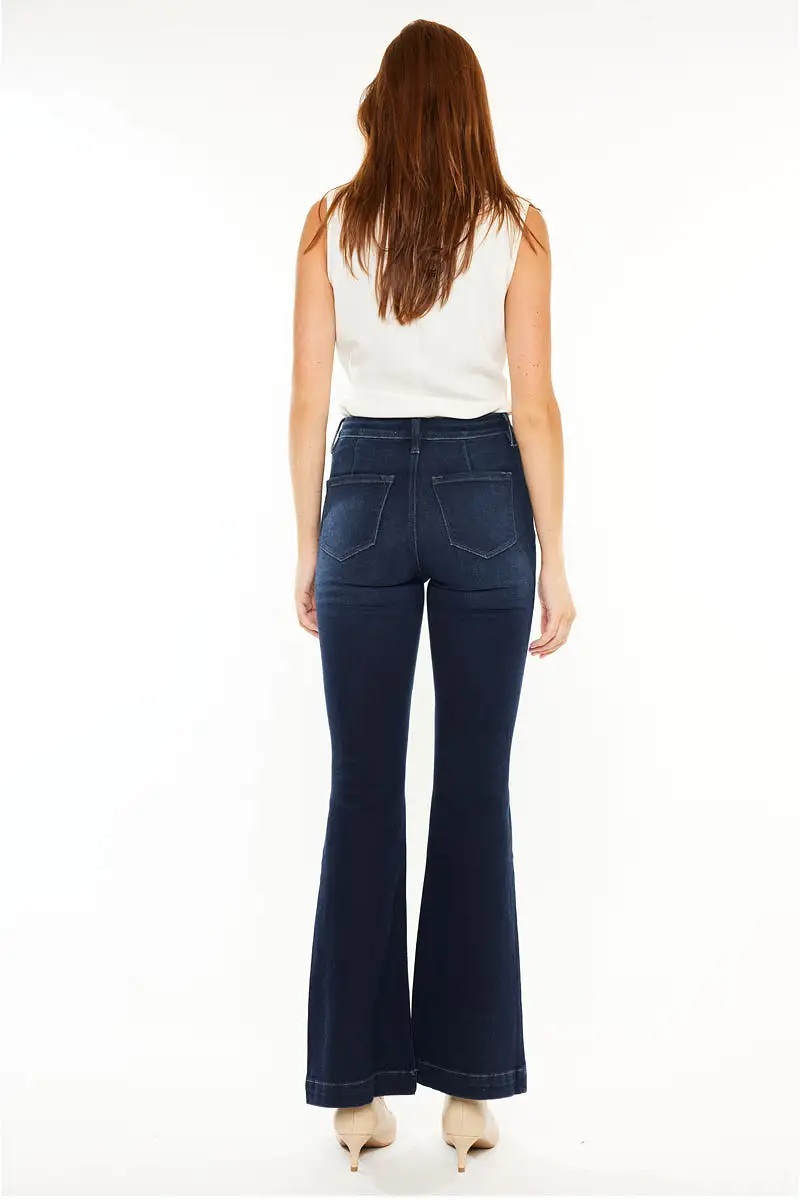 Kancan Ultra High Rise Flare Jeans (Petite)