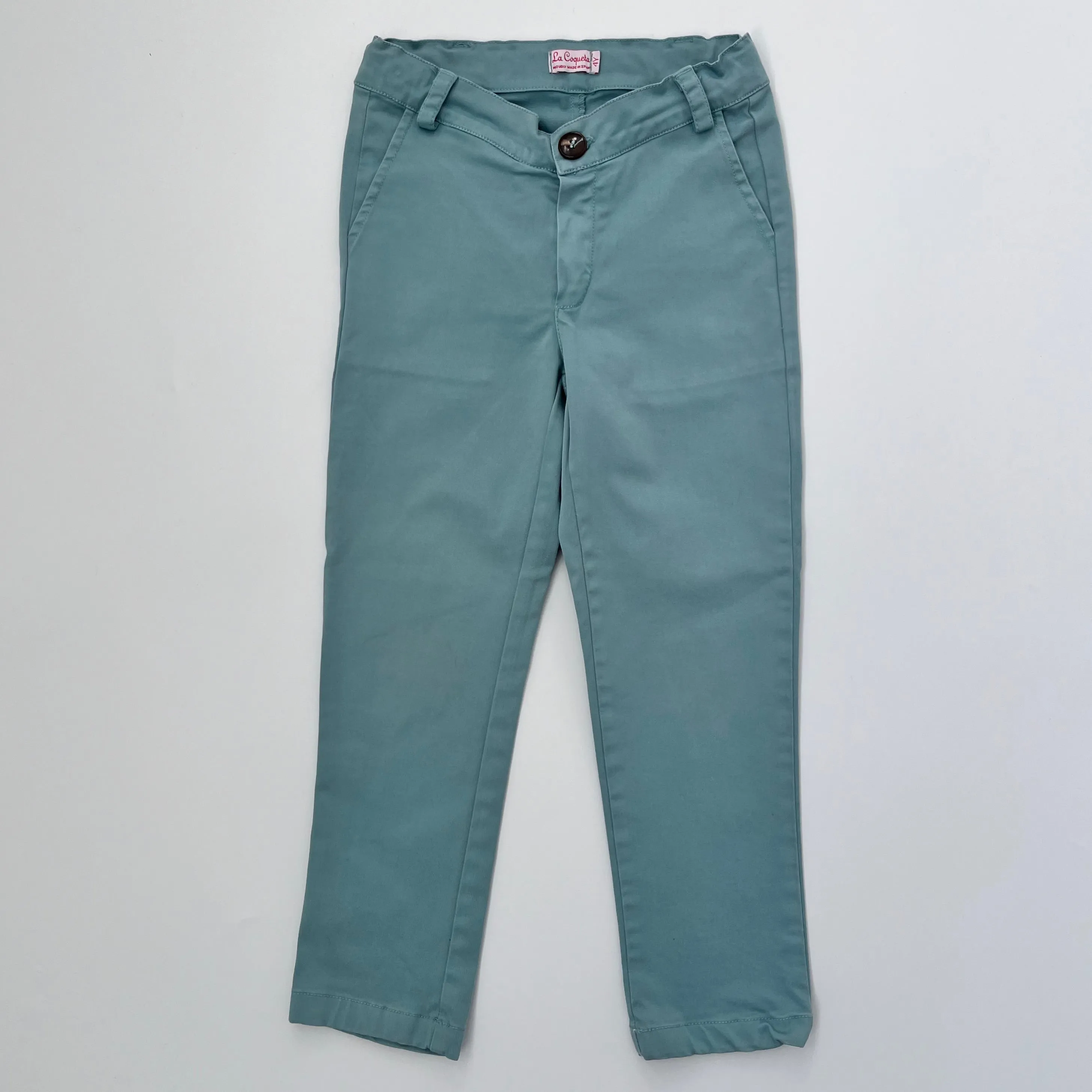 La Coqueta Duck Egg Blue Chino Trousers: 4 Years